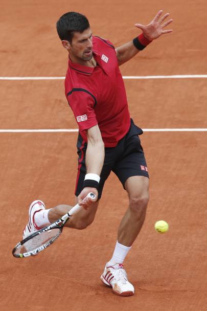 Novak Djokovic in azione contro Yen-Hsun Lu di Taiwan (Ap)